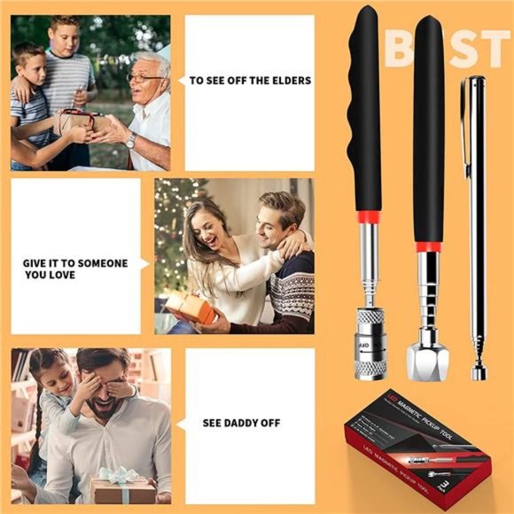 Magnetic Pickup Tool with LED Lights - 3pcs Telescoping Magnet Pick Up Tool - Picture 6 of 7